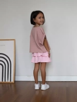 Футболка детская оверсайз укороченная с принтом