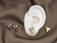 Серьги-гвоздики "Сердце" 11мм