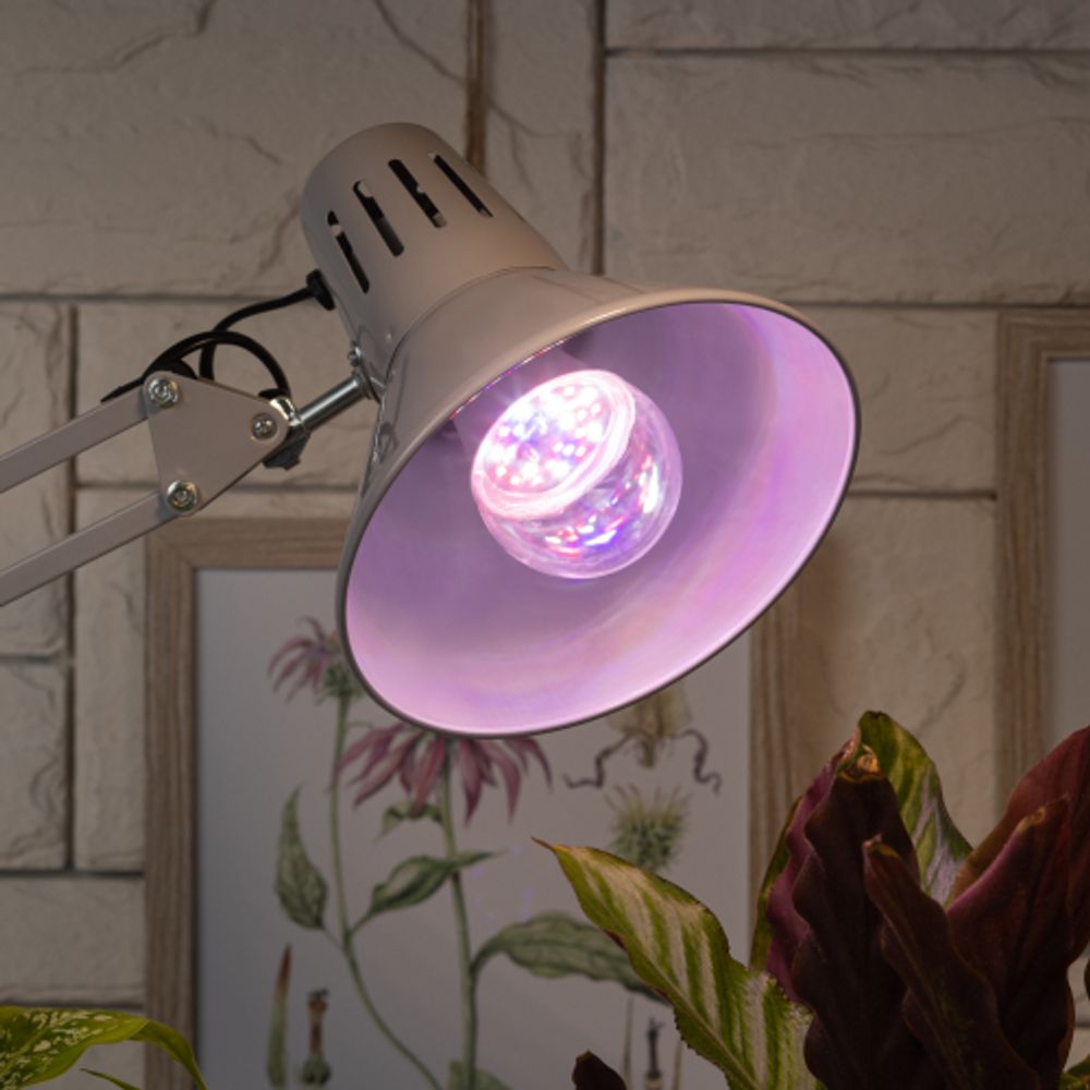 Фитолампа для растений светодиодная ЭРА FITO-11W-Ra90-E27 полного спектра 11 Вт Е27 | Фитолампы Е27