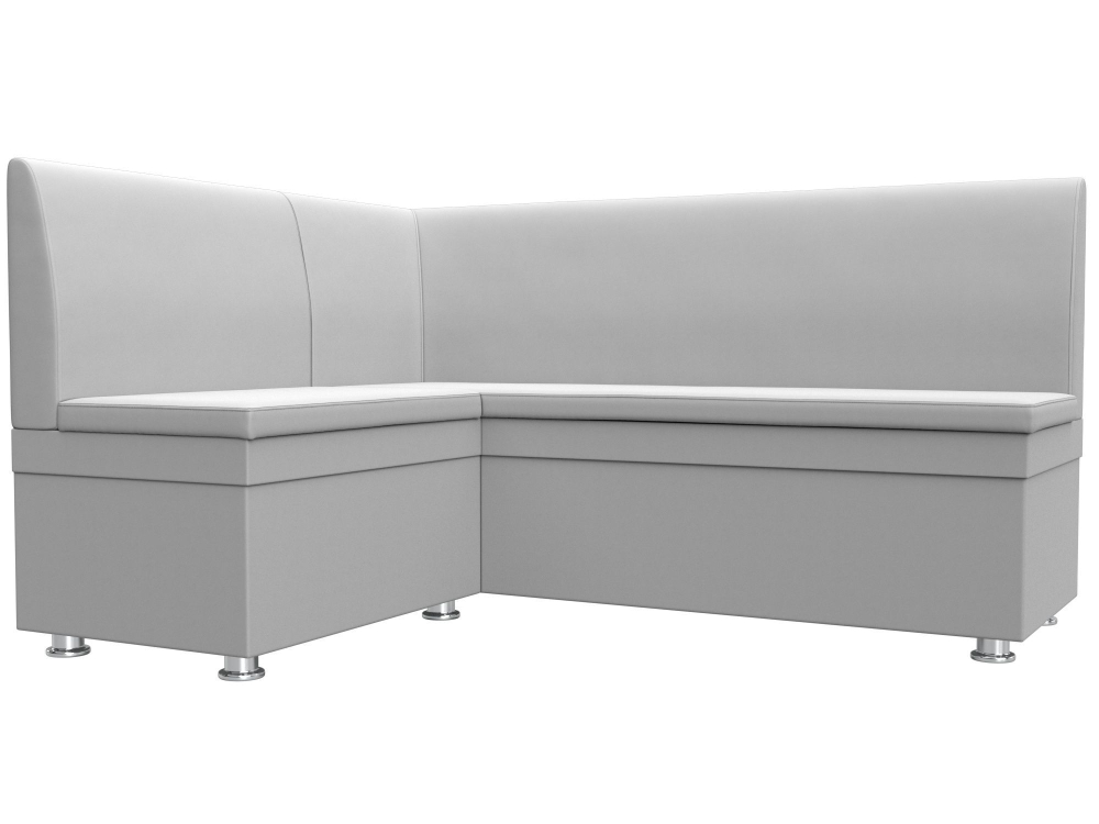 Диван кухонный угловой Уют левый угол, Белый, Экокожа, 28384L