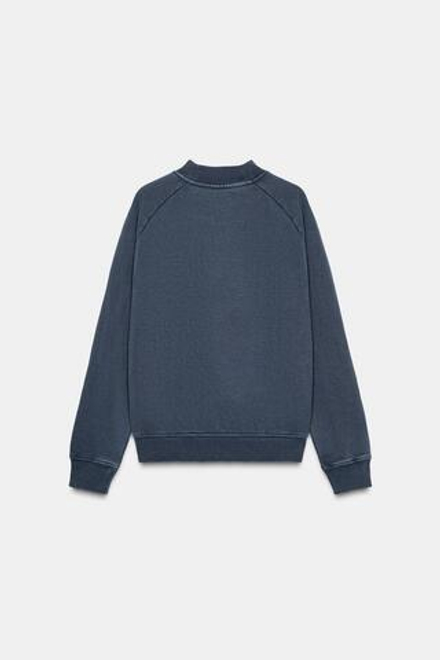 ZARA ТОЛСТОВКА С ЭФФЕКТОМ ПОТЕРТОСТИ, ИНДИГО