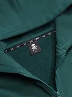 Худи Hardlunch Logo на молнии темно-зеленый