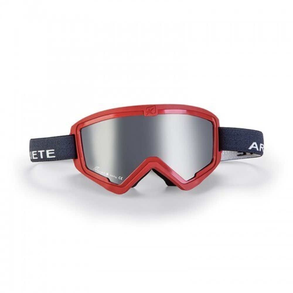 Очки кроссовые ARIETE MUDMAX RACER GOGGLES , красный, зеркальная тонированная серебристая линза 14940-MRS