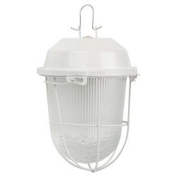 Светильник ЭРА НСП 02-100-003 с решеткой Желудь сталь стекло IP54 E27 max 100Вт 172х262х275 белый