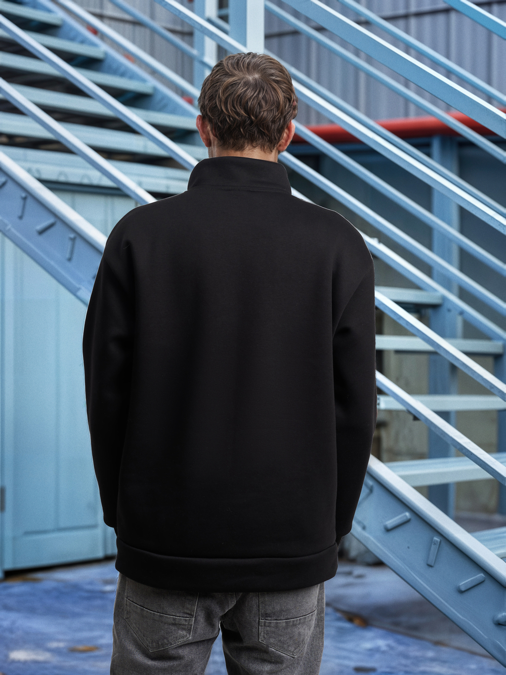 Толстовка мужская с зип-воротником "Saint Petersburg" черный