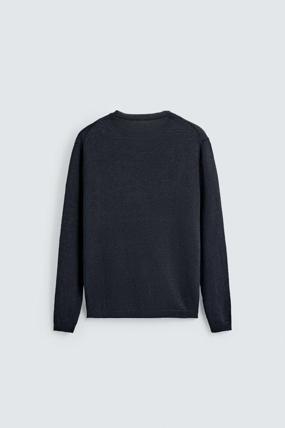 ZARA СВИТЕР КЛАССИЧЕСКОГО КРОЯ ИЗ 100% ЛЬНА, МОРСКОЙ СИНИЙ