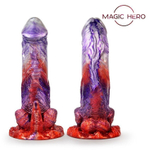 Фантазийный фаллоимитатор на присоске - 24 см. (Цвет: разноцветный)