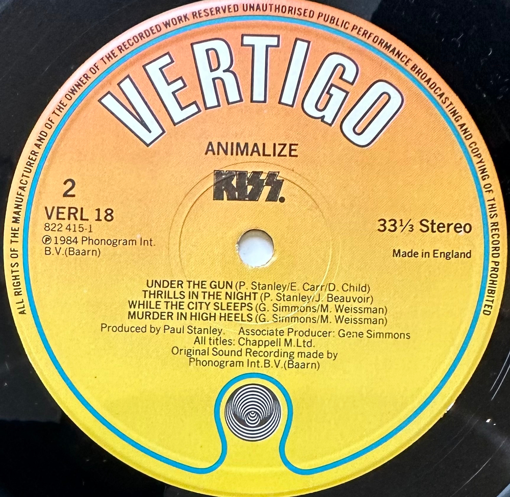 Kiss - Animalize (Англия 1984г.)
