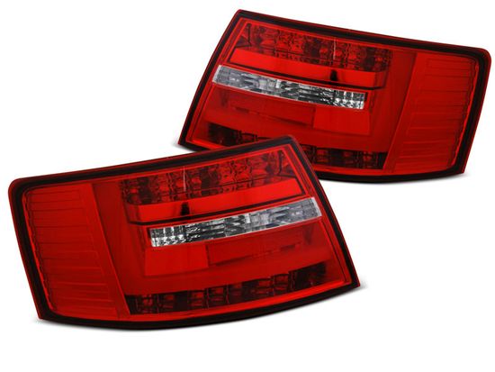 Задние фонари RED WHITE LED BAR для Audi A6 C6