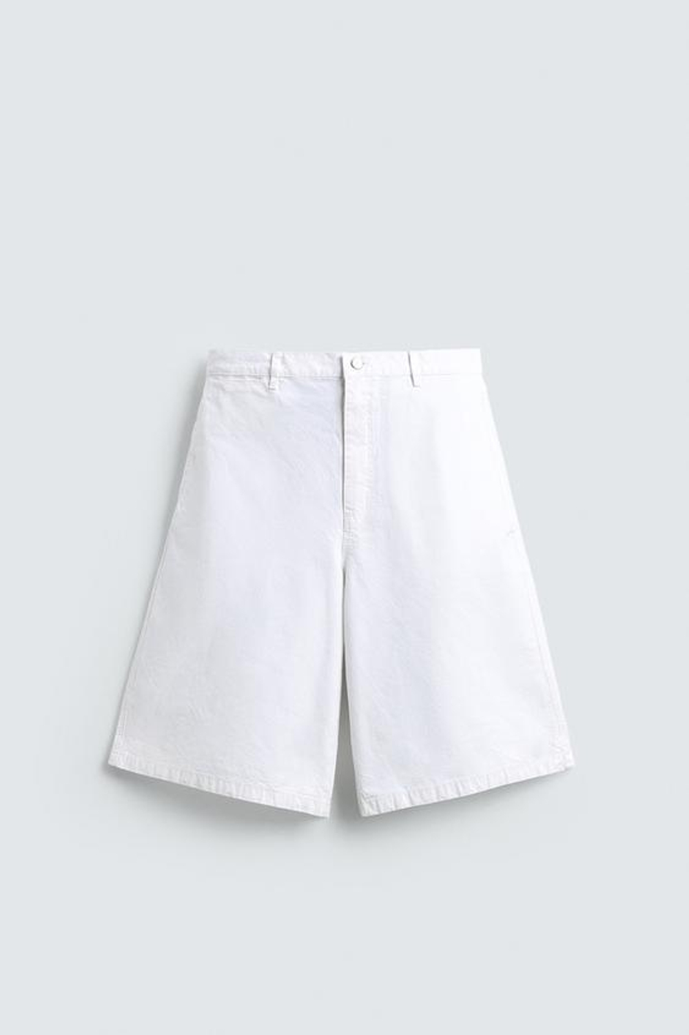 ZARA ШОРТЫ ЧИНОС RELAXED FIT, БЕЛЫЙ