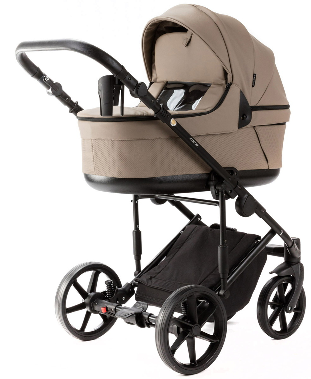 Детская коляска Adamex Locco Light Deluxe 2 в 1 LL-SA09 (Т.БЕЖЕВАЯ КОЖА)