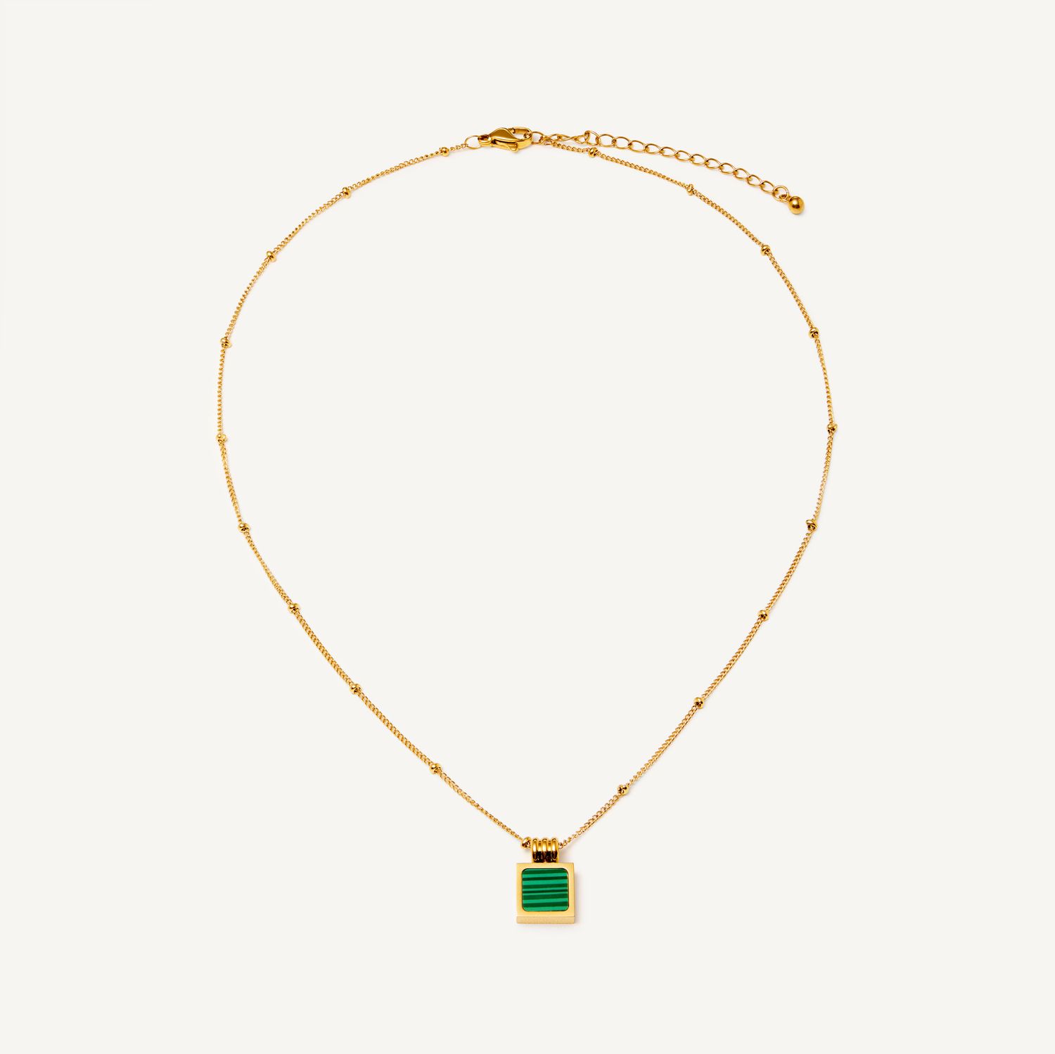 Колье Malachite Cube Necklace - Gold