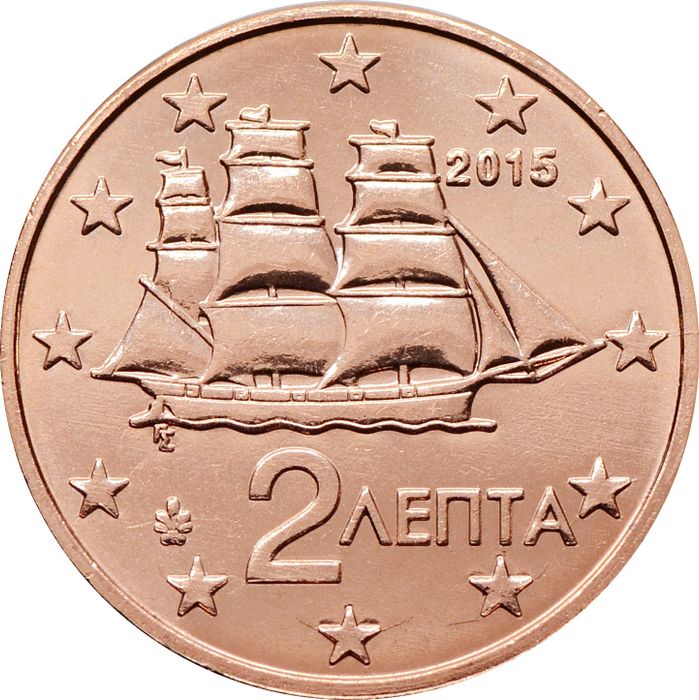 2 евроцента 2015 Греция (2 euro cent)