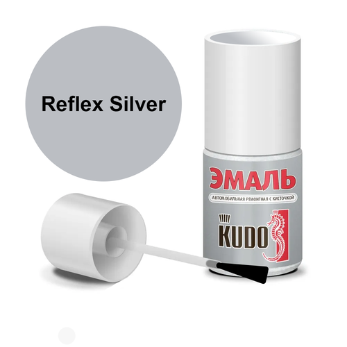 KUDO Эмаль автомобильная ремонтная с кисточкой"Volkswagen Reflex"(серебристый)(металлик)KU-72851