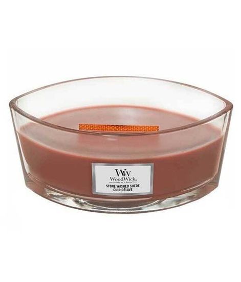 Потертая замша, ароматическая свеча эллипс, WoodWick