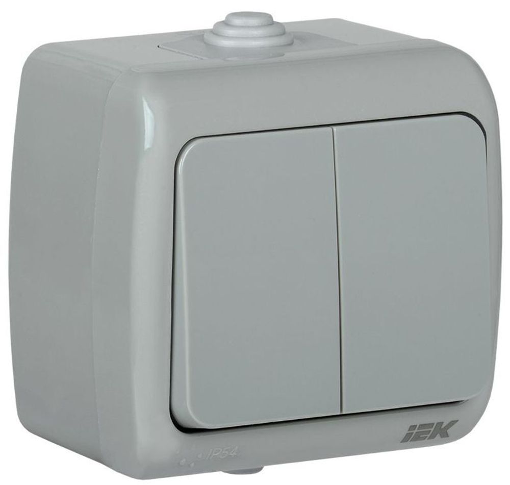 Выключатель 2-кл. 1п ОП Aquatic 10А IP54 ВС-20-2-0-А сер. IEK EVA20-K03-10-54