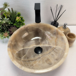 Раковина из оникса Bowl Grey TinLip BO-62927 40*40*15 44