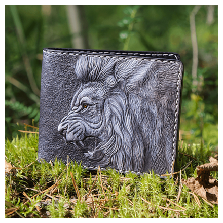 Кошелек «Лев» серый