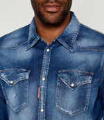 Джинсовая рубашка Western Dsquared2 - голубой(S74DM0846 S30341)