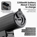 Фонарь велосипедный, передний West Biking YP0701434 (аккум. 3200 mAh, Tape-C)