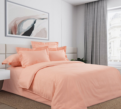 Постельное белье страйп-сатин ЕвроСтандарт Медовик