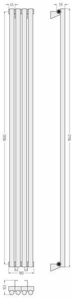 Сунержа Эстет-1 1800х180 4 секции