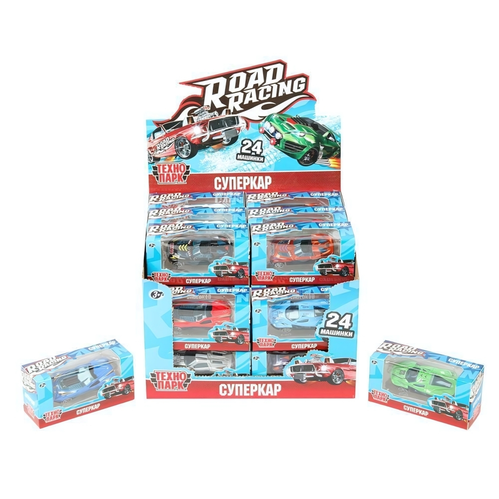 Модель ин. мет. "Road Racing Суперкар" 7см. в ассорт. коробка RR-7-65030-R (Технопарк)