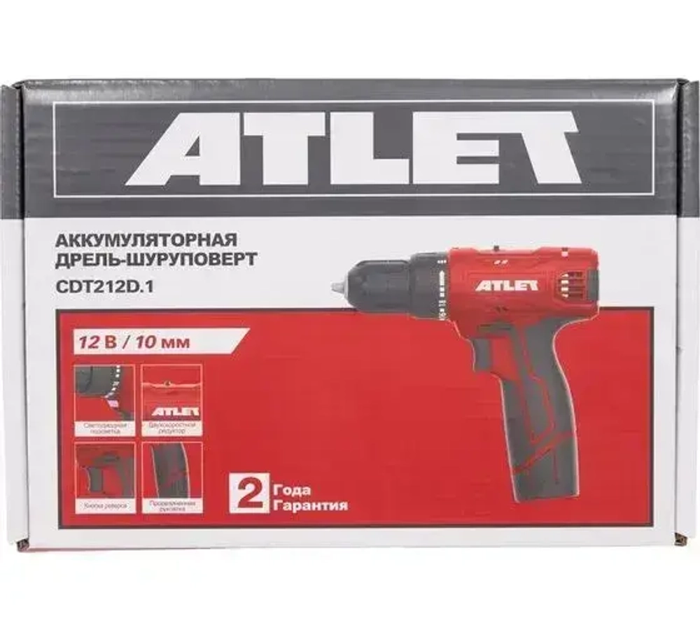 Дрель-шуруповерт, 25 мм, 12 В, 1700 об/мин, патрон - быстрозажимной, разноцветный