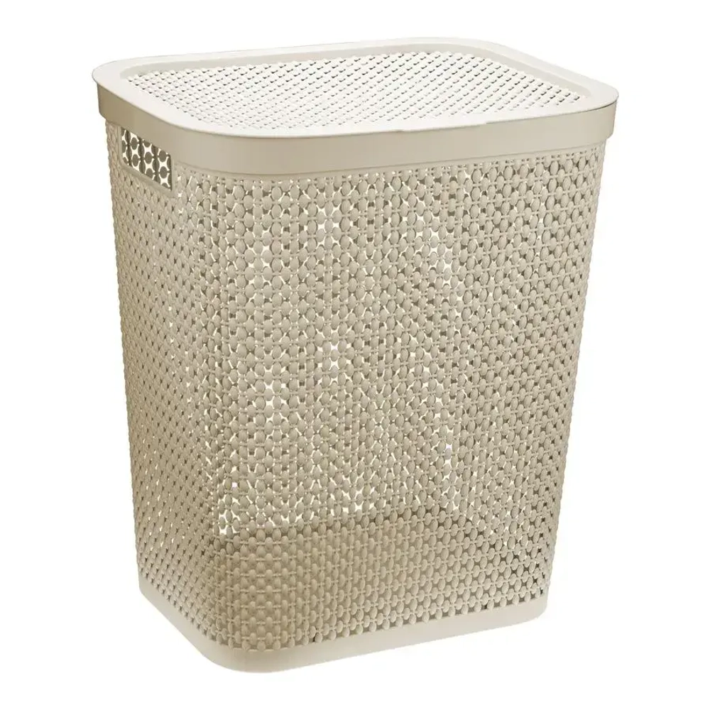 Корзина для белья ПИРУЛА 55л латте (комплект 5 шт)