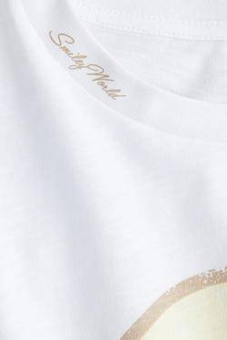 H&M Футболка оверсайз с принтом, белый