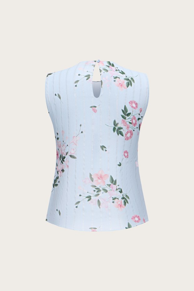 ТОП ИЗ ГОЛУБОЙ ВИСКОЗЫ С ЛЮРЕКСНОЙ НИТЬЮ