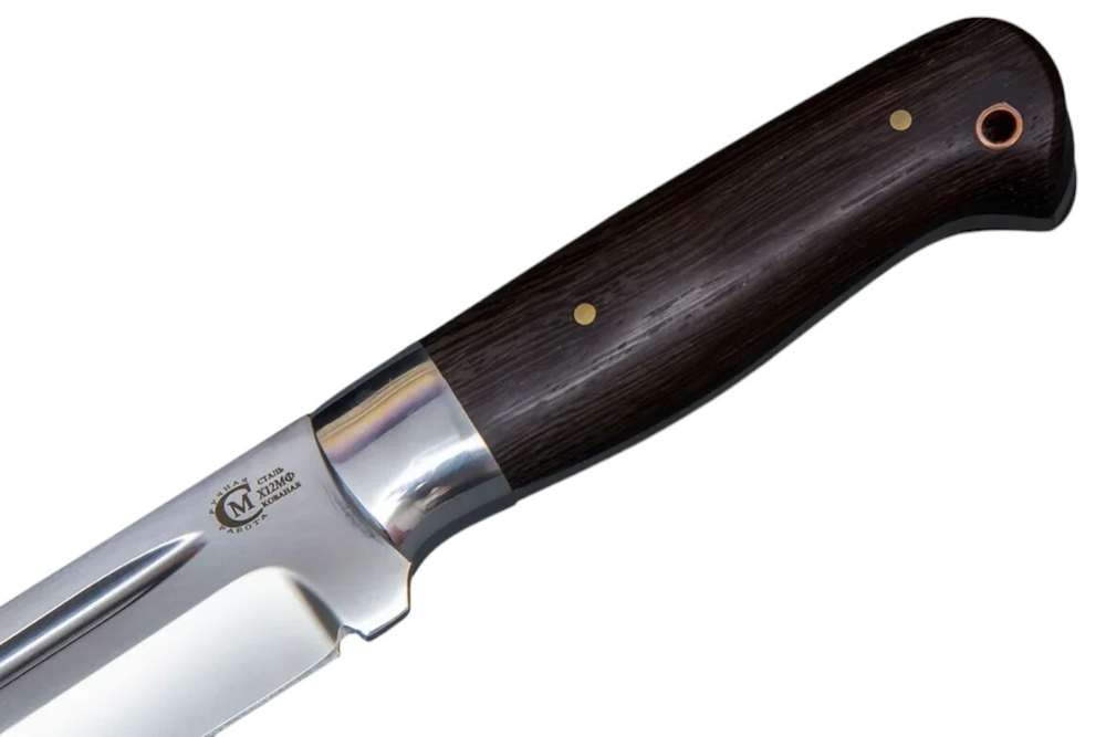 Нож кузница Семина Оборотень кован ст Х12МФ ц,м,дюраль,венге