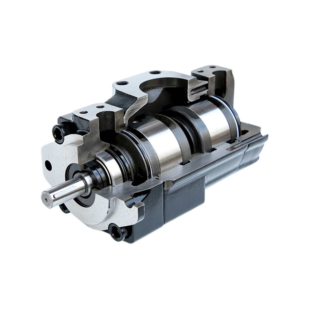 T6CCB08B051R00C100 - Пластинчатый нерегулируемый двухпоточный насос серии T6CC с рабочим объемом 26,2+17 см3