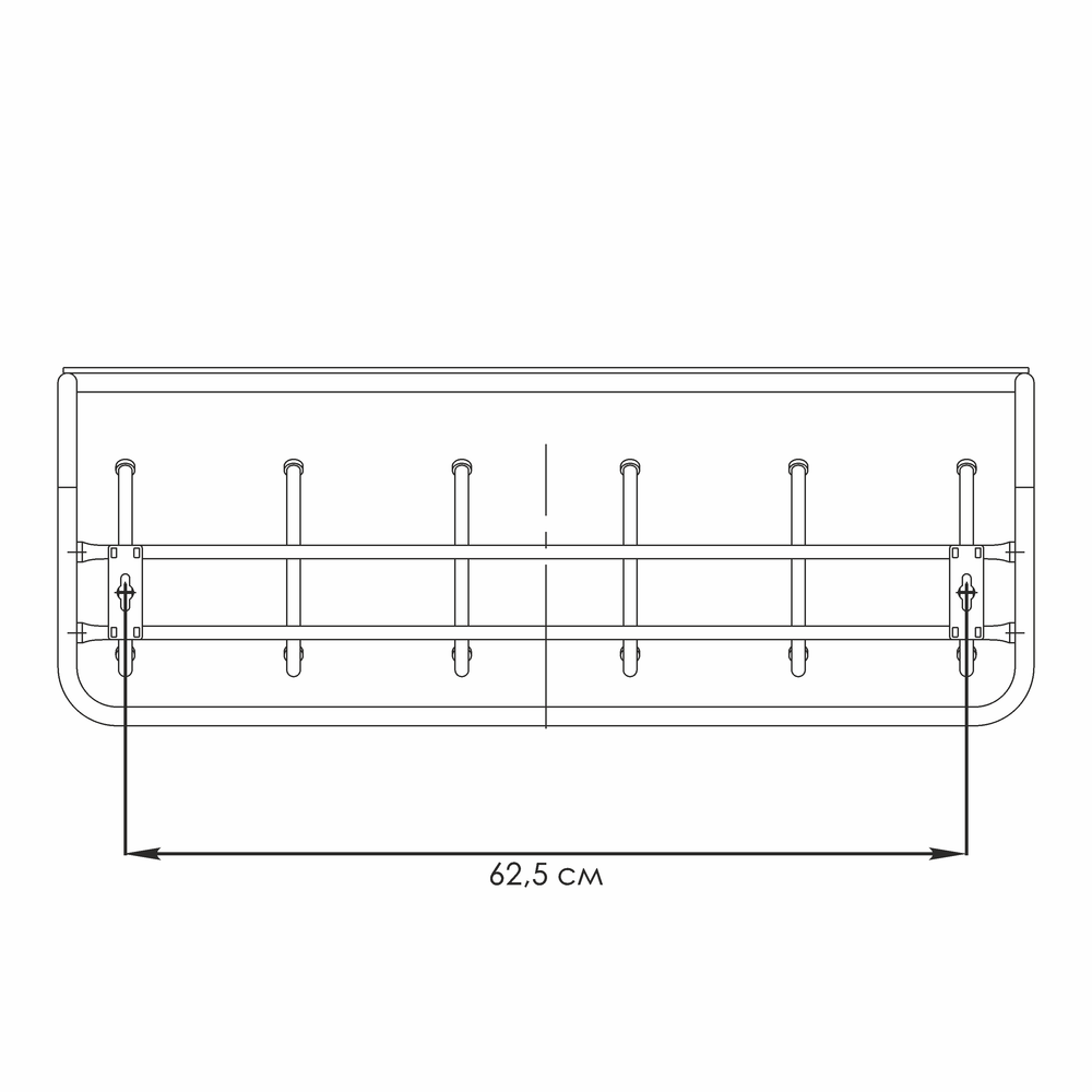 Вешалка с полкой 80 см арт.ВСП 7 Ч (черный)