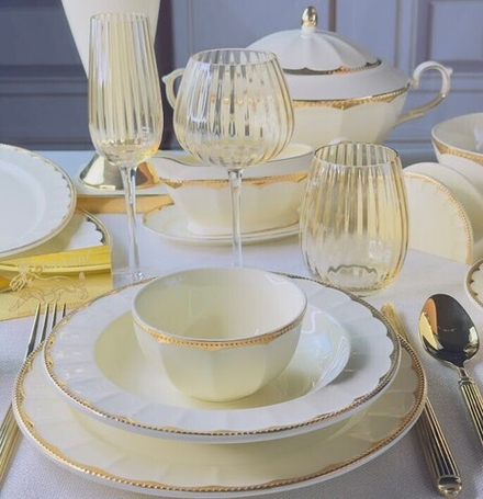 Lenardi 205-938 Обеденный сервиз 45пр. ИМПЕРИАЛ ЗОЛОТО в под.уп.(х0,5)Фарфор