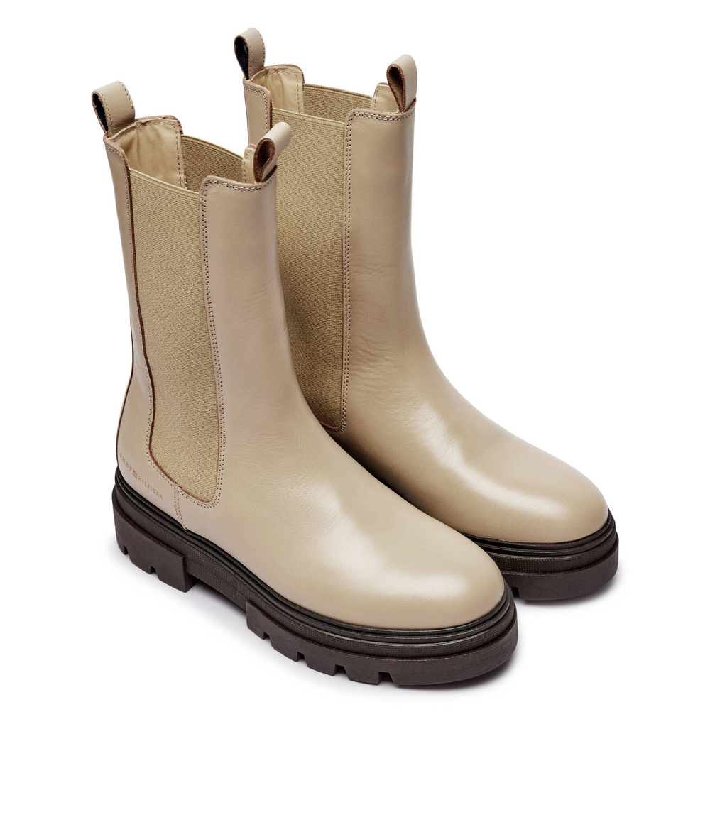 Skórzane stylity MONOCHROMATIC CHELSEA Tommy Hilfiger - бежевый(FW0FW06730)