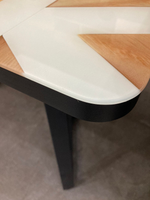 Стол разд стекло Миллер бабочка К-т ног №5 черный Царг.пояс 930 черный Ст-ца 3Д 5 ф/п (чер)