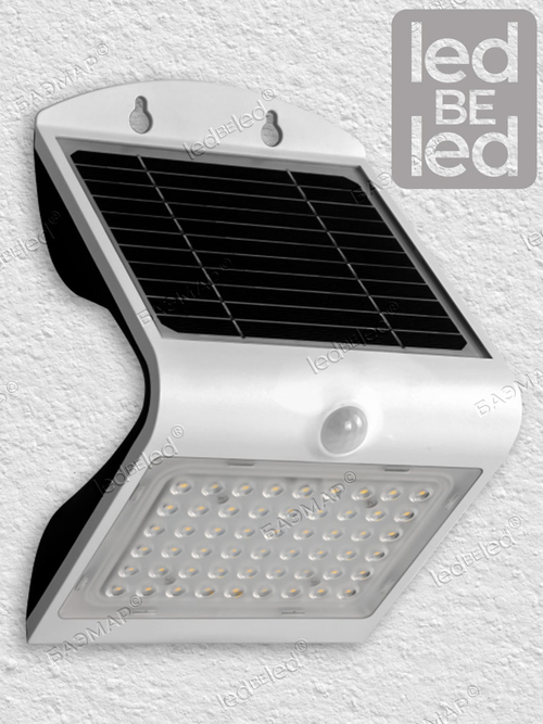 Уличный светильник на солнечной батарее с датчиком движения и света ledBEled 4W 500LM, настенный светодиодный фонарь