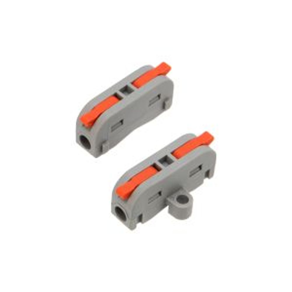 Клемма СМК 222-421P проходная 1 полюс, с монтажной площадкой (0,08-4 мм²), серая (50 шт./уп.) REXANT