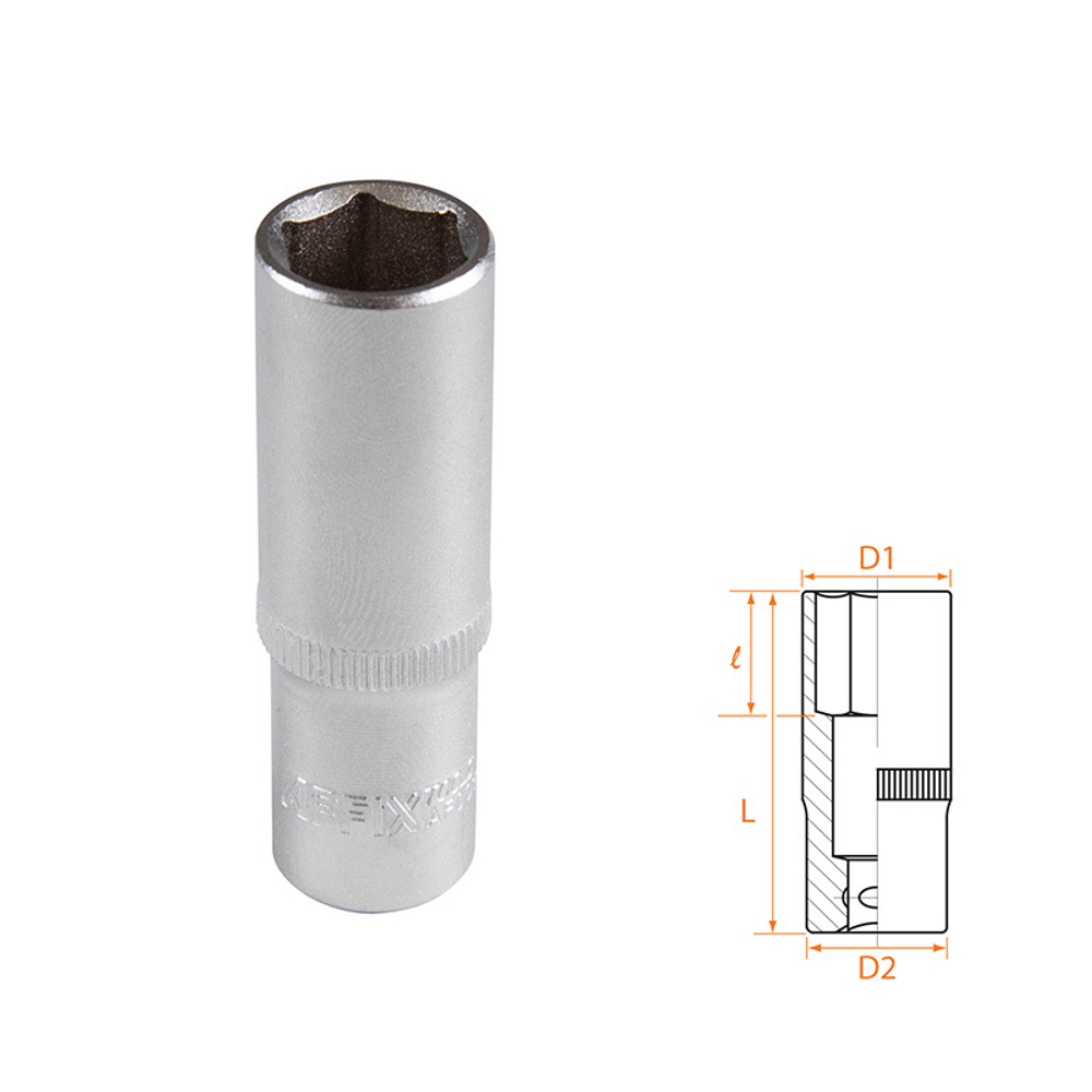 AFFIX (AF00130014) Головка торцевая глубокая шестигранная 3/8", 14 мм