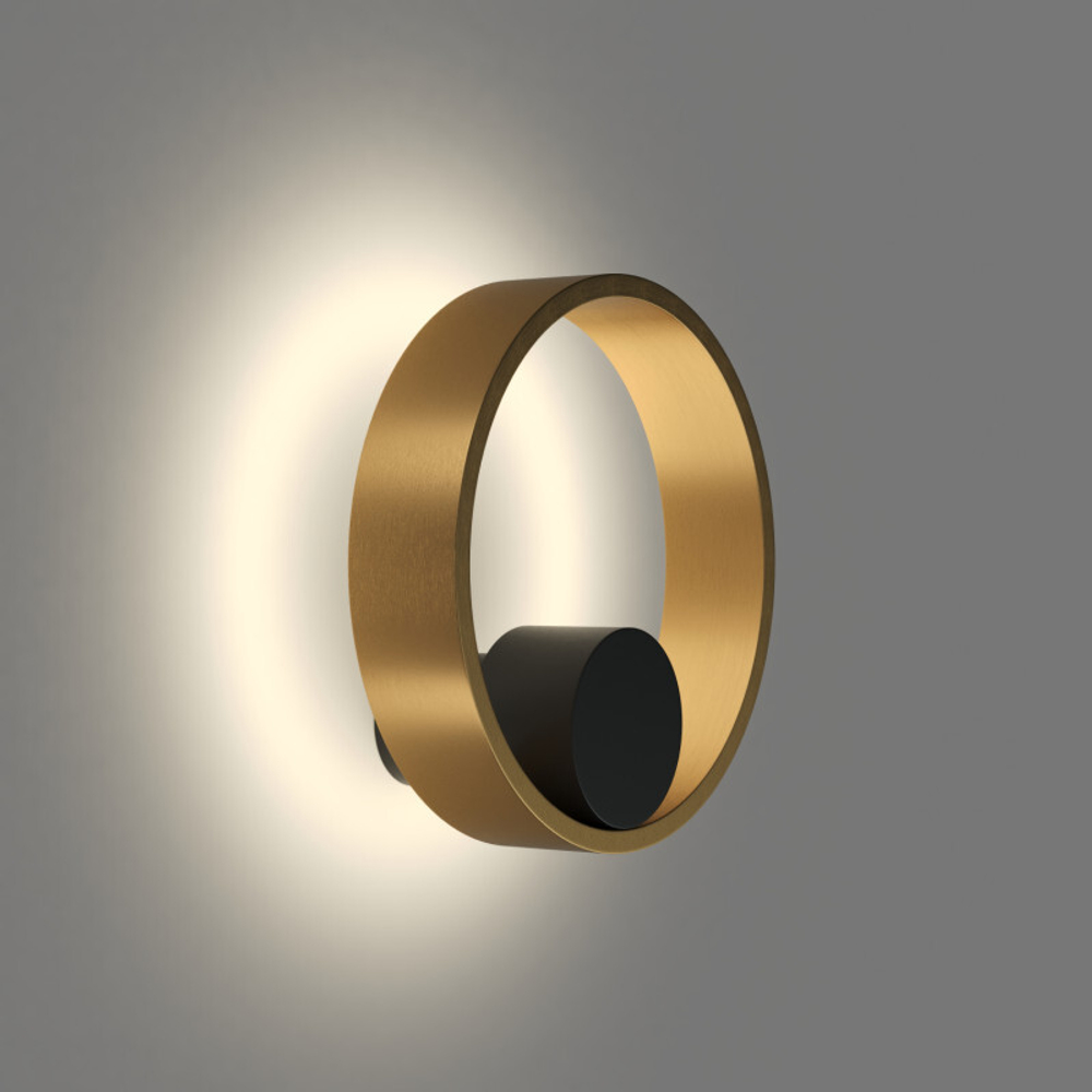 DK5060-BK+SG Бра ORBIT, IP20, 3000К, LED, 10 Вт, черный + сатинированное золото, алюминий