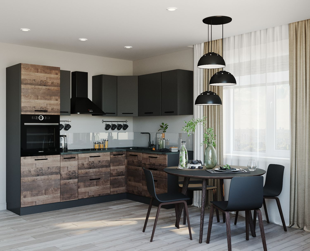 Кухонный гарнитур угловой Бланка 2400х1600 (38мм)