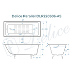 Ванна чугунная Delice Parallel 180х80 с антискользящим покрытием DLR220506-AS