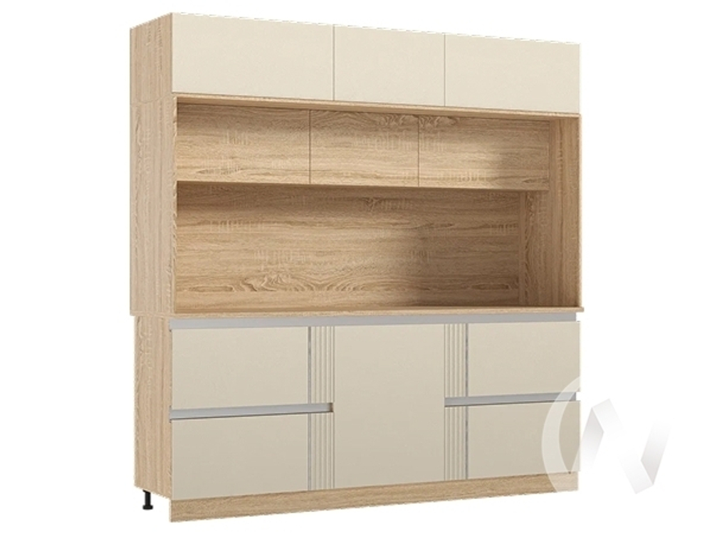 Центральная секция 2200 Кухня Карина МДФ (сонома/пластер аворио)