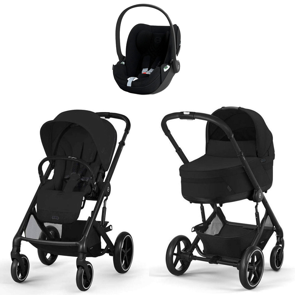 Коляска Cybex Balios S Lux BLK complete Cloud T Sepia Black Plus Base T 4 в 1 Moon Black с дождевиками