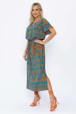 Платье Вистерия (лазурно-оранжевое) П13908-5М LT Collection