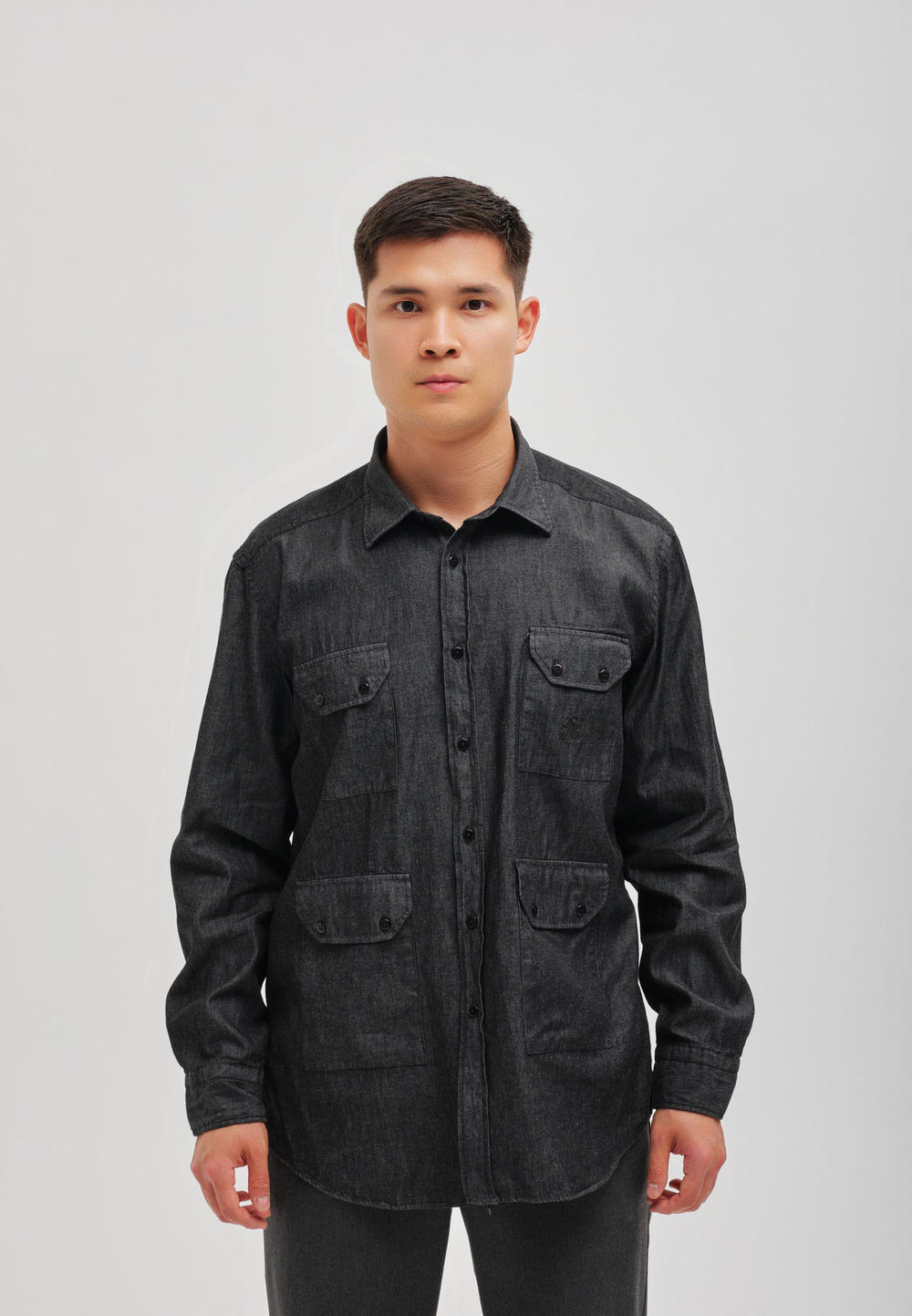 Рубашка мужская Denim BLACK