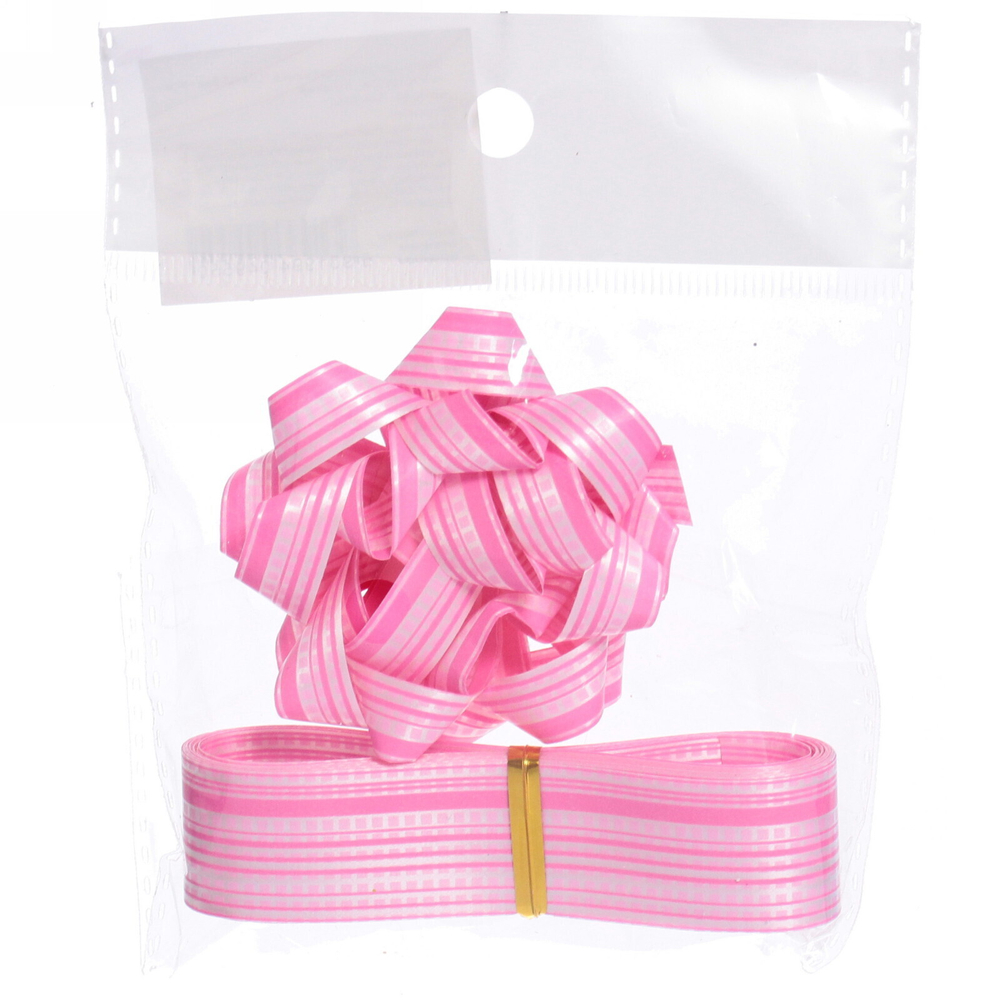 Набор для декорирования «Стиль» бант 6см, лента 2см (3м), Розовый