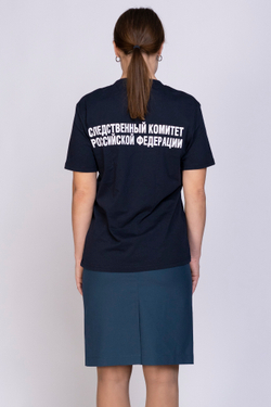 Футболка женская СК  (термопечать, темно-синий)