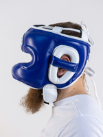 Шлем боксерский LEADERS LS BL/WH с бамперной защитой (сине-белый)